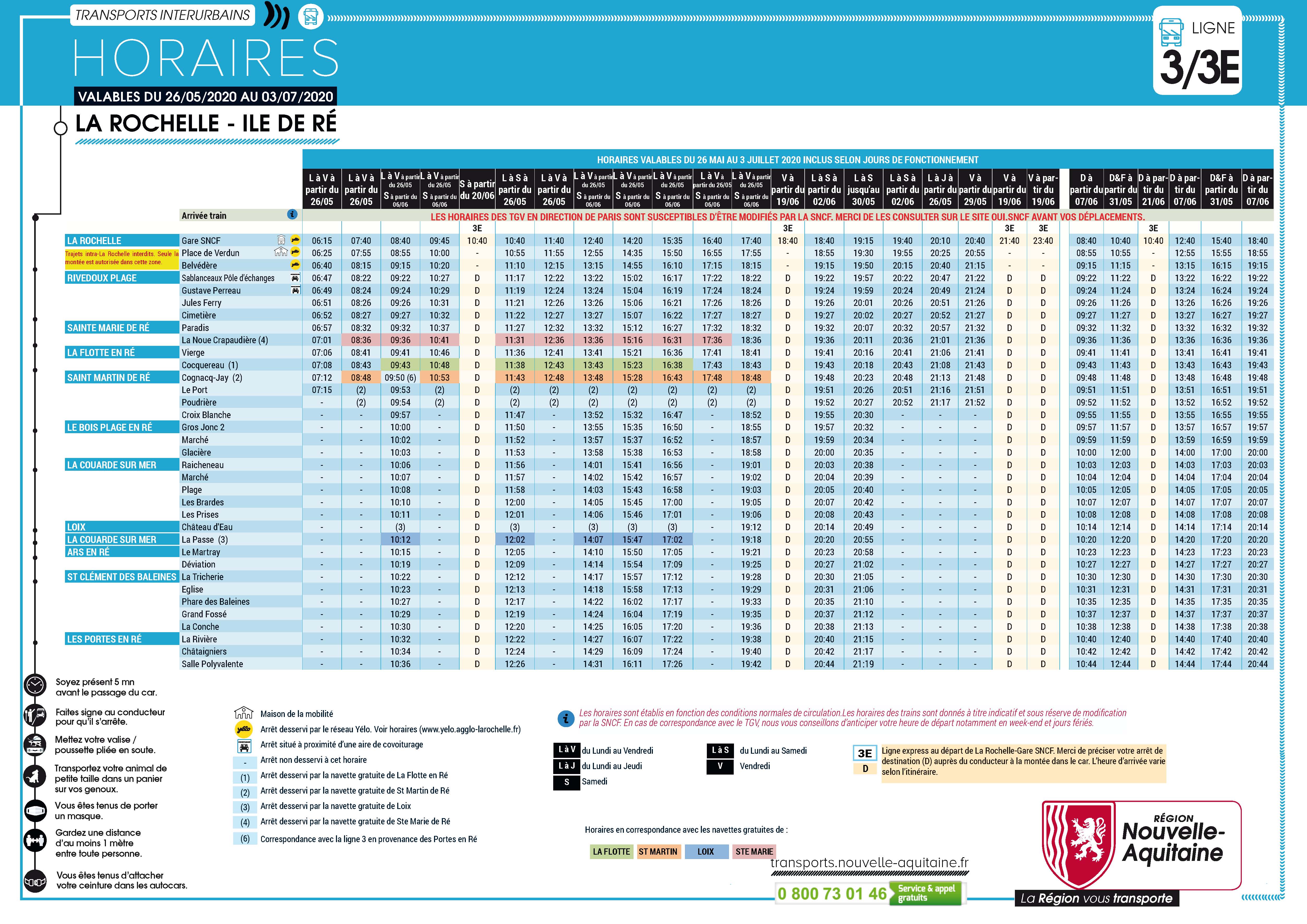 Horaires des bus Ile de Ré - Annuaire de l'île de Ré - Le Fil de Ré