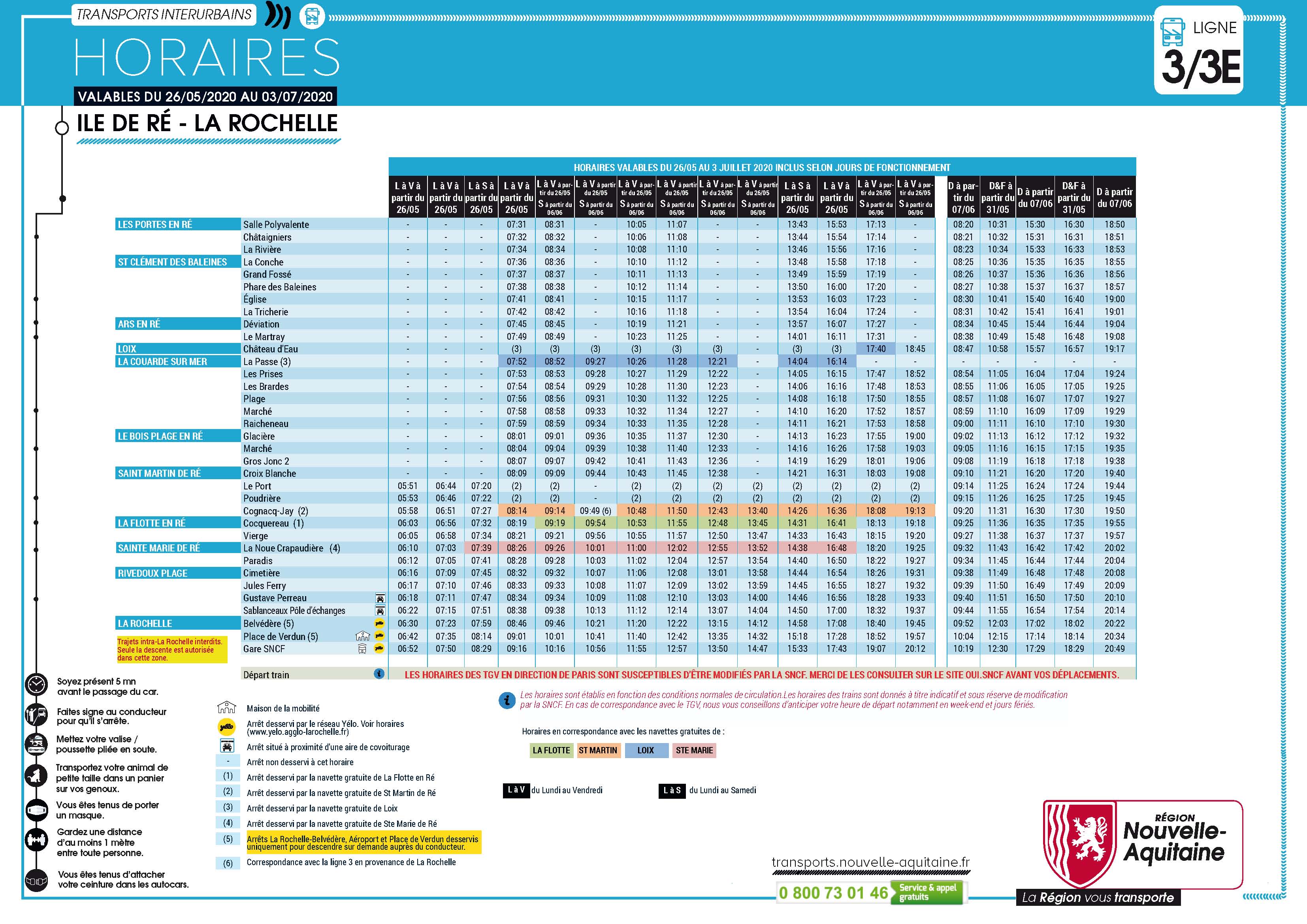 Horaires des bus Ile de Ré - Annuaire de l'île de Ré - Le Fil de Ré